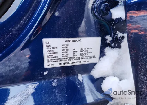 2024 Tesla Model Y from USA, damaged, VIN 7SAYGAEE2RF086213